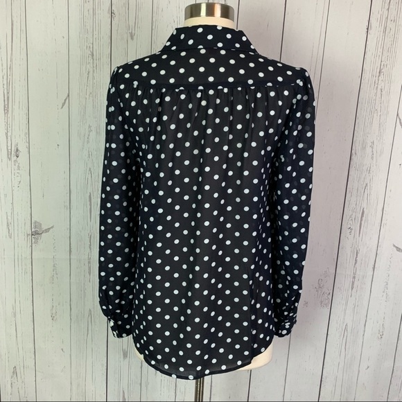 ModCloth | black white polka dot button down blouse - Picture 11 of 12